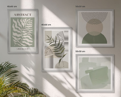 Pripravljena stenska galerija Botanične boho abstrakcije