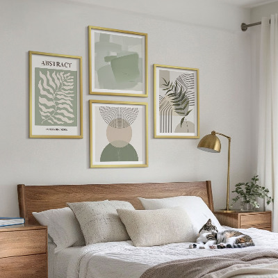 Pripravljena stenska galerija Botanične boho abstrakcije