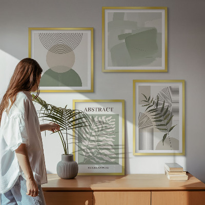 Pripravljena stenska galerija Botanične boho abstrakcije