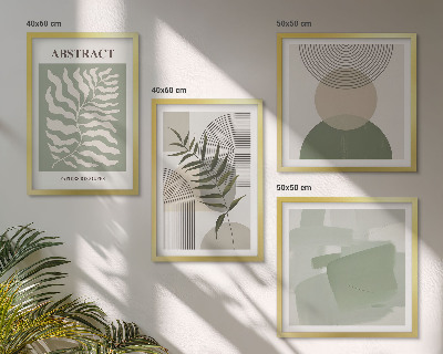 Pripravljena stenska galerija Botanične boho abstrakcije