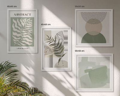 Pripravljena stenska galerija Botanične boho abstrakcije