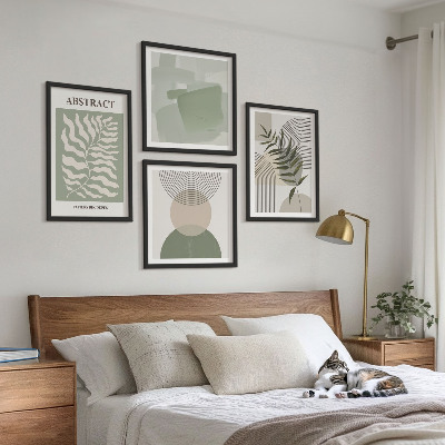 Pripravljena stenska galerija Botanične boho abstrakcije