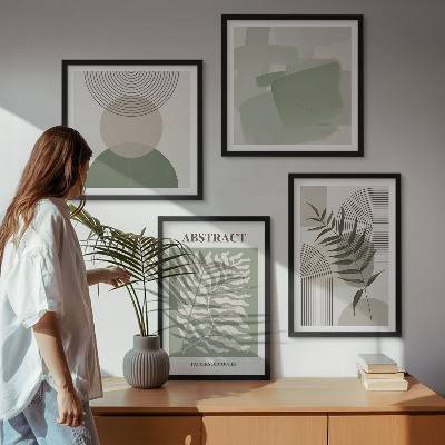 Pripravljena stenska galerija Botanične boho abstrakcije