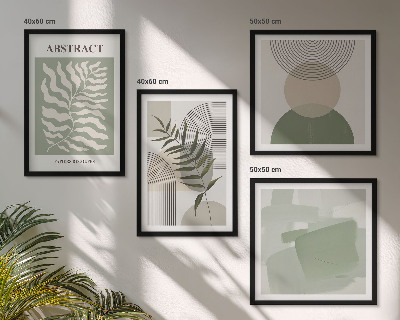 Pripravljena stenska galerija Botanične boho abstrakcije