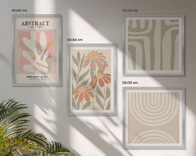 Pripravljena stenska galerija Abstraktne oblike rastlin