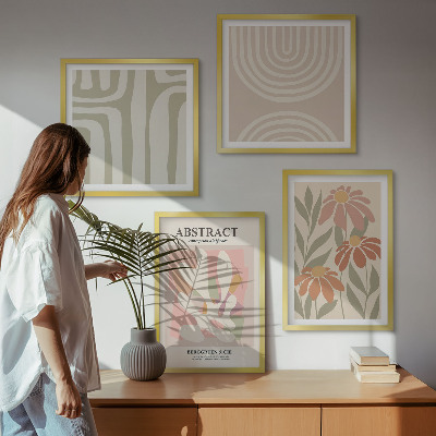 Pripravljena stenska galerija Abstraktne oblike rastlin