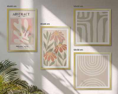 Pripravljena stenska galerija Abstraktne oblike rastlin