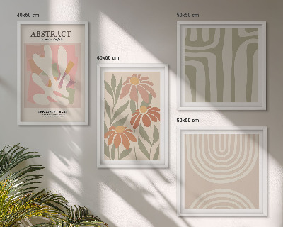 Pripravljena stenska galerija Abstraktne oblike rastlin