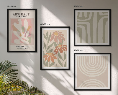 Pripravljena stenska galerija Abstraktne oblike rastlin