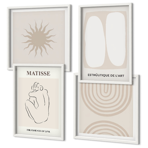Set 4 slik v okvirju Elegantne minimalistične linije