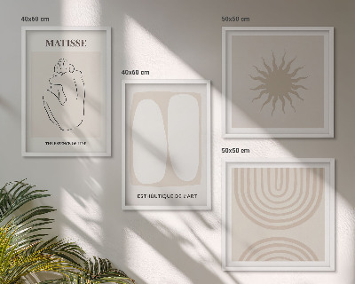 Set 4 slik v okvirju Elegantne minimalistične linije