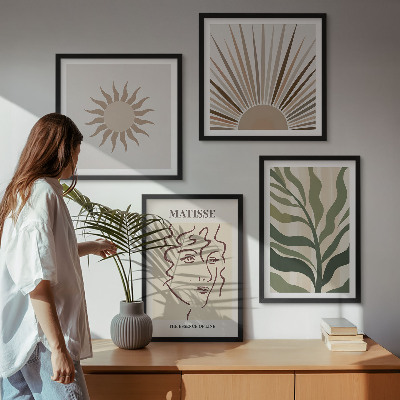 Pripravljena stenska galerija Abstraktni rastlinski vzorci