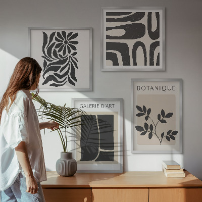 Pripravljena stenska galerija Abstraktni rastlinski vzorci