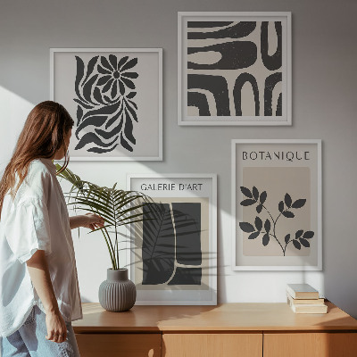 Pripravljena stenska galerija Abstraktni rastlinski vzorci