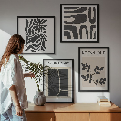 Pripravljena stenska galerija Abstraktni rastlinski vzorci