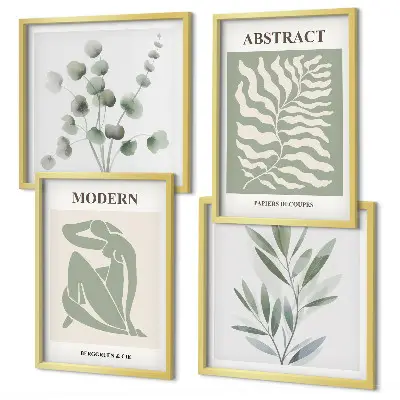 Komplet slik nad zofo boemski dizajn z Matissejevimi rastlinami