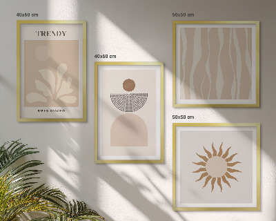 Pripravljena stenska galerija Elegantne abstraktne bež barve