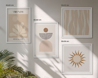 Pripravljena stenska galerija Elegantne abstraktne bež barve