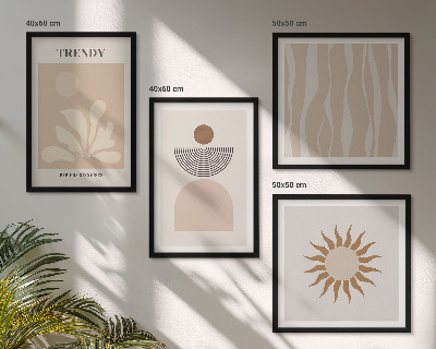 Pripravljena stenska galerija Elegantne abstraktne bež barve
