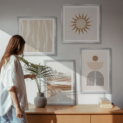 Pripravljena stenska galerija Abstraktna pokrajinska naravna geometrija