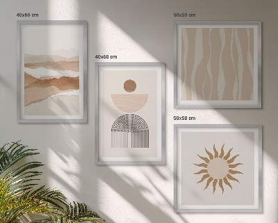 Pripravljena stenska galerija Abstraktna pokrajinska naravna geometrija