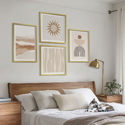 Pripravljena stenska galerija Abstraktna pokrajinska naravna geometrija