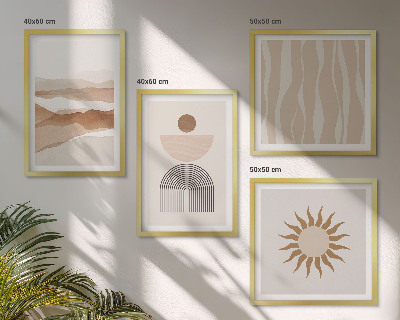 Pripravljena stenska galerija Abstraktna pokrajinska naravna geometrija