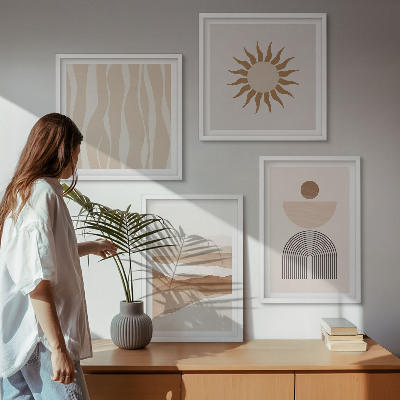 Pripravljena stenska galerija Abstraktna pokrajinska naravna geometrija