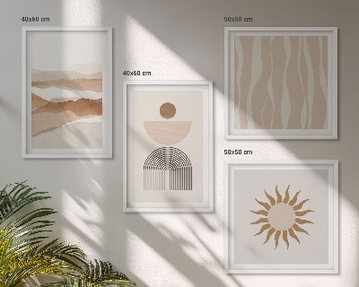 Pripravljena stenska galerija Abstraktna pokrajinska naravna geometrija