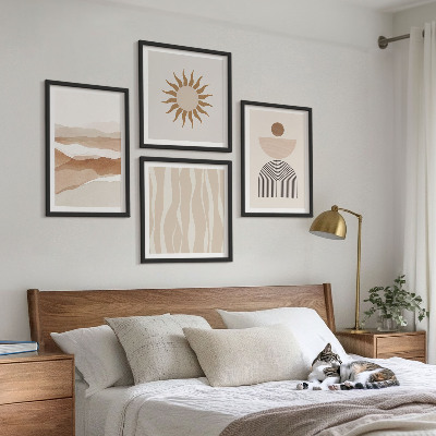 Pripravljena stenska galerija Abstraktna pokrajinska naravna geometrija