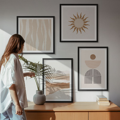 Pripravljena stenska galerija Abstraktna pokrajinska naravna geometrija