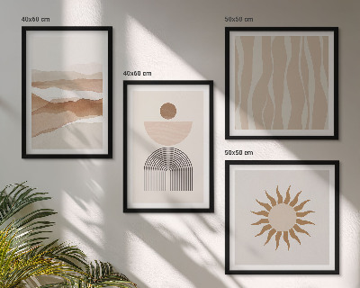 Pripravljena stenska galerija Abstraktna pokrajinska naravna geometrija