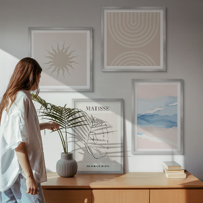 Pripravljena stenska galerija Linije valovi pastelno minimalistično