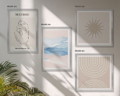 Pripravljena stenska galerija Linije valovi pastelno minimalistično
