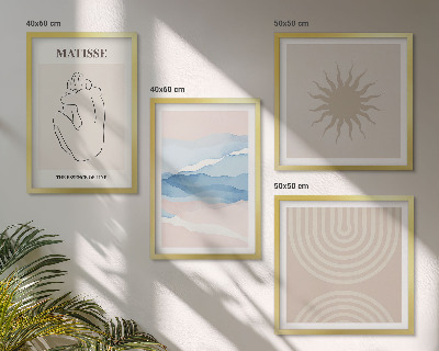Pripravljena stenska galerija Linije valovi pastelno minimalistično