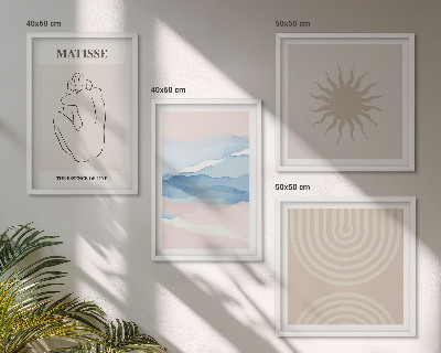 Pripravljena stenska galerija Linije valovi pastelno minimalistično