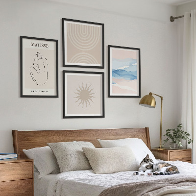 Pripravljena stenska galerija Linije valovi pastelno minimalistično