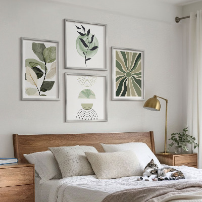 Set 4 slik v okvirju Geometrijske oblike rastlin