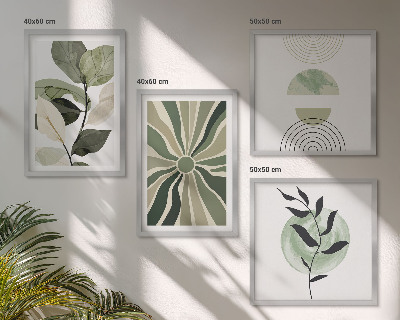 Set 4 slik v okvirju Geometrijske oblike rastlin
