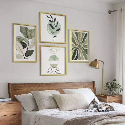 Set 4 slik v okvirju Geometrijske oblike rastlin