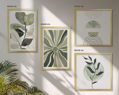 Set 4 slik v okvirju Geometrijske oblike rastlin