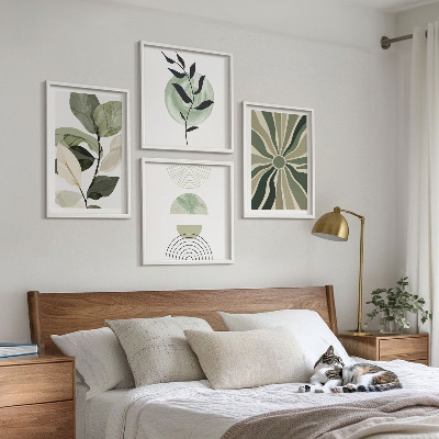 Set 4 slik v okvirju Geometrijske oblike rastlin