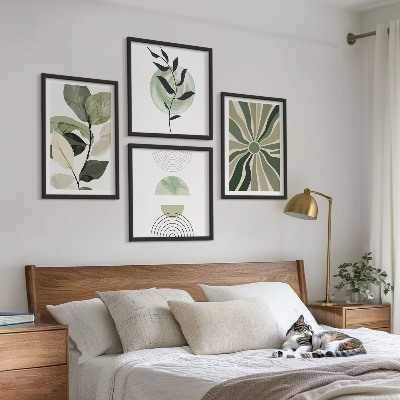 Set 4 slik v okvirju Geometrijske oblike rastlin