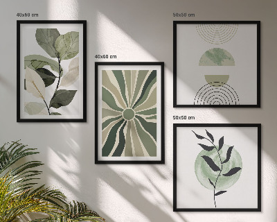 Set 4 slik v okvirju Geometrijske oblike rastlin