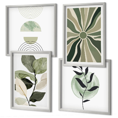 Set 4 slik v okvirju Geometrijske oblike rastlin