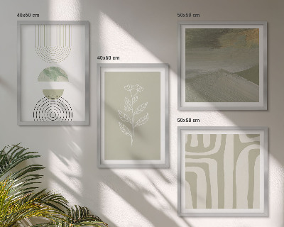 Pripravljena stenska galerija Geometrijski rastlinski vzorci