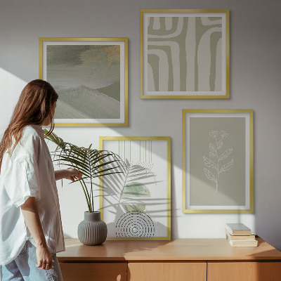 Pripravljena stenska galerija Geometrijski rastlinski vzorci