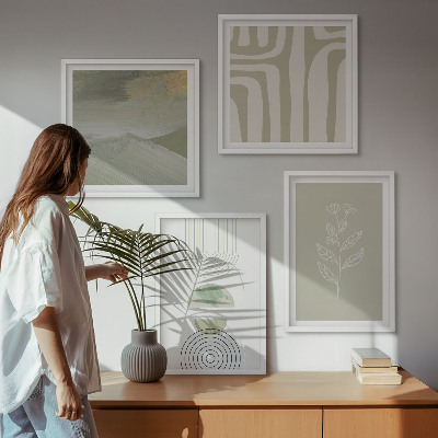 Pripravljena stenska galerija Geometrijski rastlinski vzorci