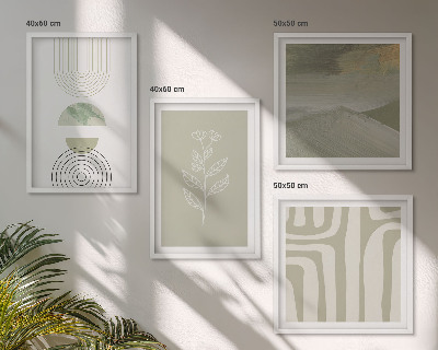 Pripravljena stenska galerija Geometrijski rastlinski vzorci