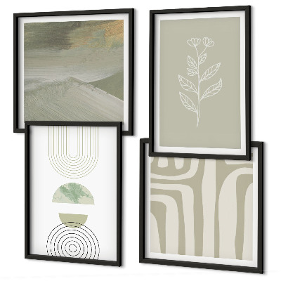 Pripravljena stenska galerija Geometrijski rastlinski vzorci